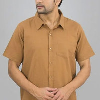 Ensemble coordonné deux pièces pour homme, coupe classique, 100% coton, chemise à manches courtes boutonnée unie et pantalon droit confortable