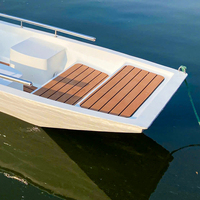 OMH K242 15 pieds, bateau à rames/moteur en bois composite durable à extrémités carrées, pour rivière, lac, loisirs, 450Lx125Wx41H cm, 6 personnes