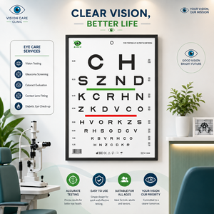 Tabla de Sloan Manual BASCH para Prueba de Agudeza Visual, 6m 20 pies, Barra Roja y Verde, para Uso Hospitalario, Examen Ocular - Product Image 3