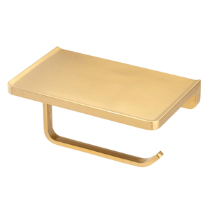 <b>Gold</b> <b>Toilet</b> Paper <b>Holder</b> With Shelf Wall Mount <b>Toilet</b> Tissue <b>Holder</b> Bathroom Storage Rack Decorative <b>Gold</b> <b>Toilet</b> <b>Roll</b> <b>Holder</b> - Product Image 1