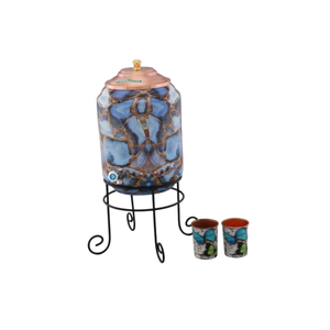 Copper Water <b>Dispenser</b> with Tap and Two Cups Vintage Style Insulated Vacuum Flask for Kitchen Use - Product Image 3
