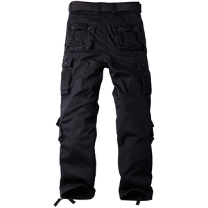 Men's Casual Cargo Pants Canvas Multiple Pockets Straight Fit High Waist Drawstring Closure Breathable Midweight Workwear Style - Product Image 2