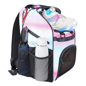 Fashion Basketball <b>Drawstring</b> Backpack with Hidden Ball Compartment Side Water Bottle Holder Pockets <b>Waterproof</b> USB Port - Product Image 2