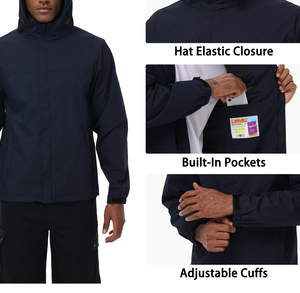Men's Hooded Windproof Blouson Jacket with Multi-Pocket Smartphone Storage Sporty Winter Outerwear <b>Zip</b>-<b>Up</b> Closure - Product Image 4