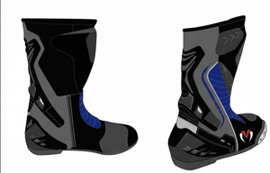 Botas de moto de media caña con parte superior sintética, suela de goma, cierre de cremallera, color azul grisáceo, para todas las estaciones, unisex, para hombre y mujer, de cuero, para montar en moto, de seguridad. - Product Image 6