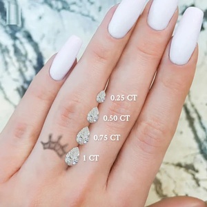 Bague en forme de poire avec halo caché, bague de mariage pour femme, look magnifique, acheter directement auprès d'un fournisseur indien de confiance - Product Image 6
