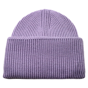 2026 Neues Design Senfgelbe Gerippte Strickmütze Unisex Erwachsene Lässige Winter-Warme 100% Acryl Mütze mit Umschlag im Unifarbenen Stil - Product Image 3