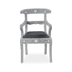 Fauteuil d'appoint rembourré avec incrustations en os, meuble de maison en bois fait main de qualité supérieure - Product Image 2