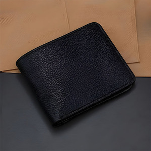 Cartera de Hombre de Lujo Premium, de Cuero Genuino de Alta Calidad, Negra, Texturizada, con Ventana para Identificación, Tarjetero, Bolsillo Delgado para Efectivo y Clip para Billetes - Product Image 6