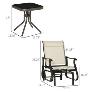 Conjunto de 3 Piezas para Terraza o Jardín en Color Beige, Incluye Sillas Cómodas - Product Image 6