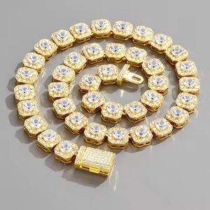 Custom <b>Gold</b> Plated Cuban Link Moissanite Chain Pass Diamond <b>Tester</b> Round Brilliant Cut 925 Silver Fine Bracelet Jewelry - Product Image 1