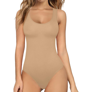 Último Modelo 2026: Body de Tirantes para Mujer, Color Beige Sólido, Cuello Redondo, Sin Mangas, Elástico, Ajustado, Top de Verano Cómodo, OEM ODM - Product Image 4