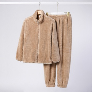 Pijamas de Felpa <span class=keywords><strong>Polar</strong></span> Súper Suaves para <span class=keywords><strong>Mujer</strong></span>, con Logotipo Personalizable, Cintura Elástica, Cierre de <span class=keywords><strong>Cremallera</strong></span>, Cálidas para Invierno, para el Hogar y Exteriores - Product Image 2