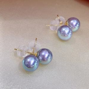 Edison 11-10mm Large Beads 7-6mm <b>Small</b> Beads 18k Gold Double Bead Earrings with Strong Light Quality <b>Mirror</b> Pearls for Dual Use - Product Image 4