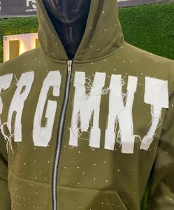 Custom Manufacturer Embroidery Hoodie <b>Rhinestone</b> <b>Jacket</b> Acid Wash Vintage Washed Men Fleece Streetwear Hoodie - Product Image 2
