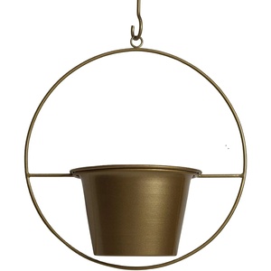 Jardinières murales suspendues en métal Style ferme pour la décoration intérieure Accessoire Design personnalisé Pots montés couleur or en métal et fer - Product Image 1