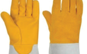 Holy Signs International Leather Welding <b>Gloves</b> Cotton Lined Straight Thumb Molten Metal Splash Resistant TIG Use Blue Test <b>Type</b> - Product Image 5