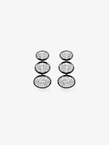 Boucles d'oreilles pendantes ovales en diamant de laboratoire East-West, serties à la géorgienne, délicates, de luxe, pour mariée, en or massif 14K 18K - Product Image 3