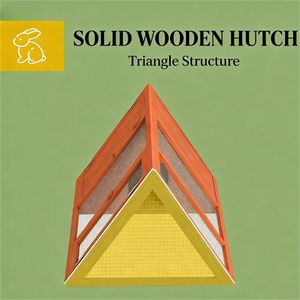 Nido de madera naranja para cobayas, jaula pequeña para animales, casa para conejos - Product Image 4