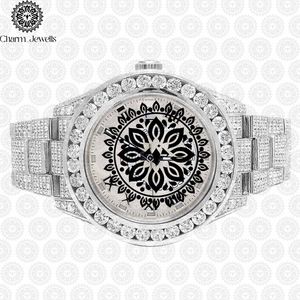 Charm Jewells Montre à quartz analogique ronde de luxe pour femme avec cadran en cristal saphir et bracelet en acier inoxydable 38 mm - Product Image 2