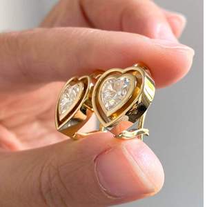 Boucles d'oreilles pendantes de luxe multi-formes en diamants de laboratoire, plaquées or 9 carats, certifiées IGI, tendance, serties clos, pour femme, haute joaillerie - Product Image 3