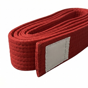 Heavy Duty Crimson <b>Red</b> 100% Cotton Plain Textured Master Level Custom Embroidered Martial Arts Ranking <b>Belt</b> Factory Supplier - Product Image 2