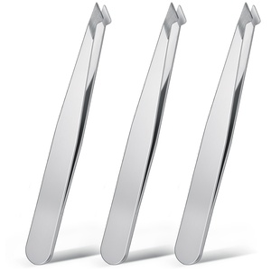 Pinces à épiler professionnelles en acier inoxydable, pointe fine, design moderne, durables, ensemble noir et argent - Product Image 3