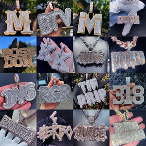 925 <b>Silver</b> Religious Christian Custom Letter Pendant Micro Pave Crystal Themed Charm Unisex Luxury Jewelry - Product Image 5