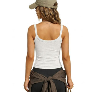 <b>Women</b> Sleeveless <b>Compression</b> Cotton Made Tank <b>Top</b> Solid Color Summer Season <b>Women</b> Tank <b>Top</b> - Product Image 2