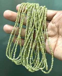 Meilleur prix pour des perles de diamant vert naturel non taillées de 2 mm et 3 mm, certifiées, brutes, pour la fabrication de bijoux, brins de 16 pouces - Product Image 2