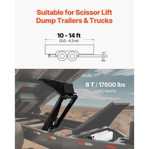 Kit Sollevatore Elettrico 12V per Rimorchi Ribaltabili 17.600 Lb/8 T, Sollevatore Idraulico a Forbice e Kit Standard per Piattaforme Ribaltabili Idrauliche - Product Image 2