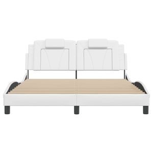 Base de Cama Viana Blanca de 59.8"x79.9" Tapizada en Cuero Sintético Sin Colchón - Product Image 4