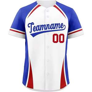 Camiseta de béisbol de alta calidad, 100% poliéster, tela sublimable, material transpirable para uso en equipos de béisbol. - Product Image 1