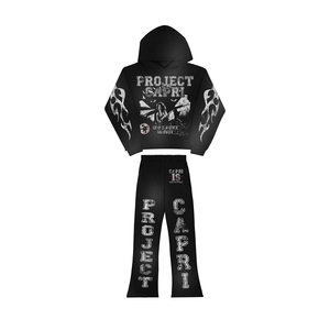 Custom Logo High Quality <b>Tracksuit</b> Manufacturer Unisex Vintage Cotton Sun Faded Distressed Acid Wash Zip up <b>Tracksuits</b> - Product Image 5