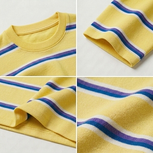 เสื้อยืดลายทาง คอกลม แขนสั้น ลำลอง สวมใส่สบายทุกวัน ทรงหลวม ใส่ได้ทั้งชายและหญิง เสื้อผ้าสตรีทแวร์ฤดูร้อน เนื้อผ้านุ่ม ระบายอากาศได้ดี - Product Image 6