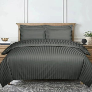 Edredones y Colchas de Satén a Rayas para Hotel, Juego de Ropa de Cama de Microfibra de Lujo, Tamaños King y Queen, Proveedor Mayorista - Product Image 2