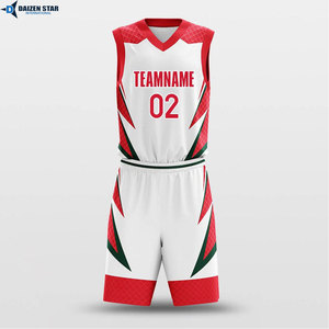 <b>DSI</b> Sublimated V-Neck Unisex Basketball Jersey Sleeveless Polyester Moisture Wicking Geometric Print Elastic Waist Athletic Fit - Product Image 5
