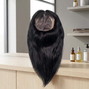 ท็อปเปอร์ผมแท้ TAZ HAIR BANGLADESH แบบโมโนเบส ผมเรมี่อินเดีย ตรง แสกกลาง ความหนาแน่น 130%  ปมฟอกสี  ฐานลูกไม้ - Product Image 1