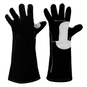 Guantes de Soldadura de Cuero Vacuno de Primera Calidad, Certificación CE, Puño de Seguridad Resistente al Calor, Parche Blanco y Negro, Palma Reforzada, Resistentes - Product Image 1