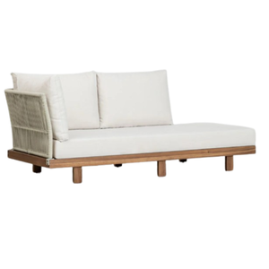 Modern Rattan Outdoor <b>Sofa</b> Set with White Cushions Coastal Style Living Room Furniture Durable <b>Wooden</b> <b>Frame</b> - Product Image 1