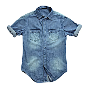 Camisa de Mezclilla para Hombre, Manga Larga, Cierre de Botones, Estilo Casual para Trabajo, Cuello Clásico, Bolsillo en el Pecho, Tela de Mezclilla Suave, Cómoda, Corte Regular - Product Image 2