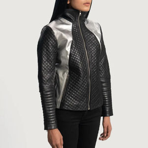Blouson Moto Femme en Cuir Respirant Style Motard Urbain avec Poches Zippées Coupe Slim Tendance Qualité Supérieure - Product Image 2
