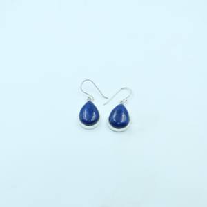 Pendientes de Lapislázuli Azul Natural en Forma de Lágrima, Plata de Ley 925, Hechos a Mano, Estilo Boho Artesanal para Mujer - Product Image 2