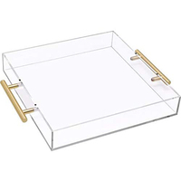 Meistverkauftes Acryl-Tablett Minimalistisches Transparentes Hochzeits-Dekorations-Tablett Multifunktionales Rechteckiges Panel Einzelstück-Verpackung