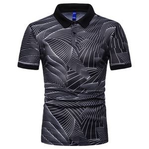 Polo informal con estampado Premium para hombre, algodón transpirable con atractivo patrón sólido, manga corta, antibolitas, servicio OEM - Product Image 6