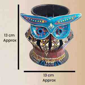 Lámpara Decorativa Diwali con Brillo Cálido para Sala de Estar y Dormitorio, Elegante Portavelas con Forma de Cara de Búho - Product Image 4