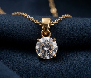 Colgante Solitario de Diamante Creado en Laboratorio, Chapado en Oro de 10K y Plata de Ley 925, Hecho a Mano, Estilo Bohemio Cristiano, Unisex, de la Mejor Calidad - Product Image 1