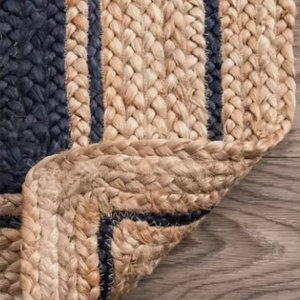 Alfombra de yute, alfombra trenzada de yute natural puro, hecha a mano, estilo rústico moderno, para sala de estar, hotel, oficina, uso comercial - Product Image 1