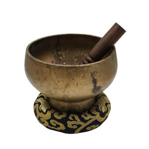 Magnifique bol chantant en laiton antique pour la pratique de la pleine conscience, les rituels de relaxation, la décoration d'autel bouddhiste, l'énergie positive - Product Image 1