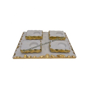 Professional Luxury Home Decor Handmade Eco-friendly Marble <b>Tea</b> <b>Light</b> <b>Christmas</b> Candle Holder Platter for Home Wedding Office - Product Image 3